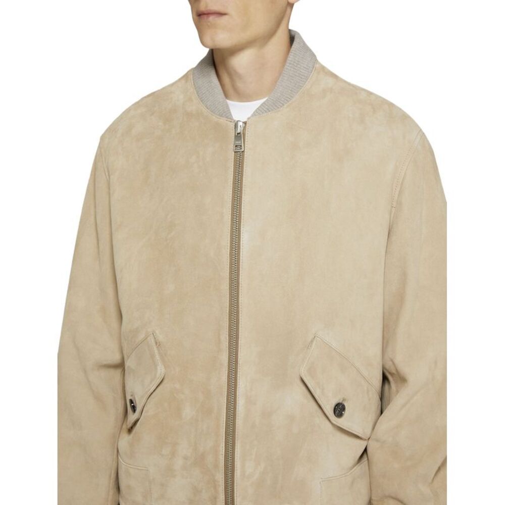 Ami Paris Alexandre Mattiussi Mens Suede Bomber Jacket XL Champagne - NWT $1955 - Picture 3 of 6